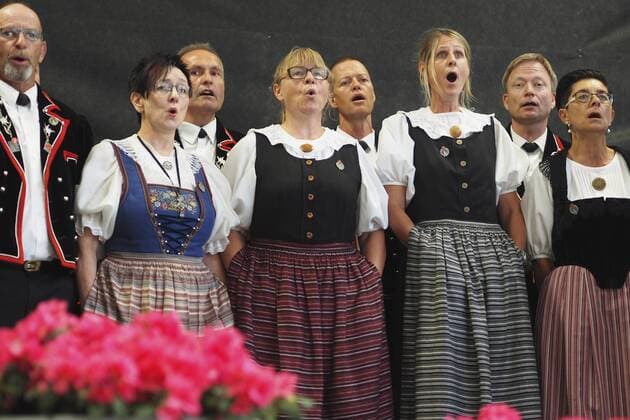 Das Eidgenoessische Jodlerfest ist alle drei Jahre ein Grossereignis in der Schweiz EDITORIAL USE ONLY