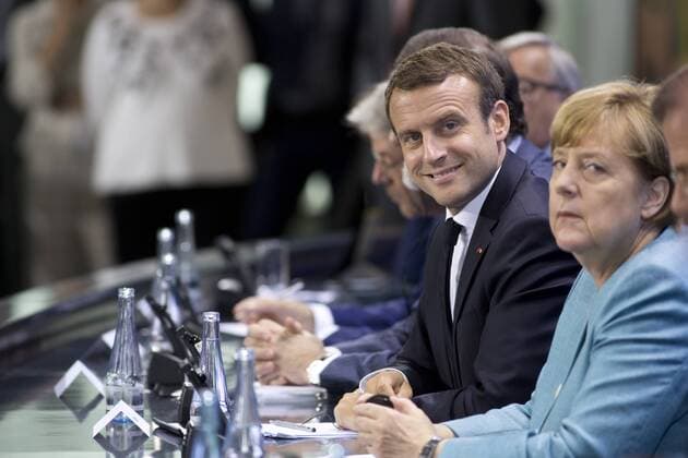 Deutschland, Berlin, Bundeskanzleramt, G20-Vorbereitungstreffen mit europäischen Staats- und Regierungschefs, Emmanuel Macron, Bundeskanzlerin Angela Merkel, 29.06.2017