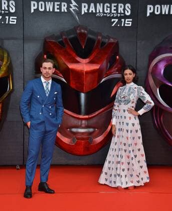 Actor Dacre Montgomery(L) and actress Naomi Scott attend the Japan premiere for the film Power Rangers in Tokyo, Japan on July 3, 2017.  TKP2017070309 KEIZOxMORI