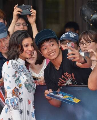 Actress Naomi Scott attends the Japan premiere for the film Power Rangers in Tokyo, Japan on July 3, 2017.  TKP2017070310 KEIZOxMORI