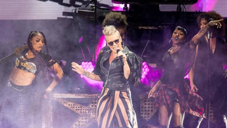 July 2, 2017 - Wisconsin, United States - Pink (Alecia Moore) performs live in concert on the opening night of her 2017 tour during Summerfest Music Festival at Henry Maier Festival Park in Milwaukee, Wisconsin, United States - 2 July 2017 United States  - ZUMAr152 20170702_zaa_r152_005 Copyright: xDanielxDesloverx xRmvx