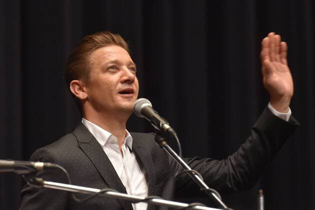 American actor Jeremy Renner introduces the American film Wind River during the 52nd International Film Festival in Karlovy Vary, Czech Republic, on July 7, 2017. (CTKxPhoto SlavomirxKubes) CTKPhotoP201707070643001  KBS_0104