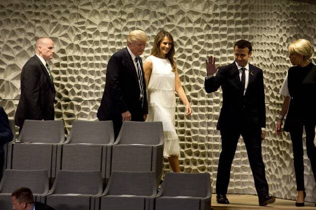 Deutschland, Hamburg, G20, Elbphilharmonie, Donald Trump mit Frau Melania, Emmanuel Macron mit Frau Brigitte, 07.07.2017