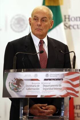 July 7, 2017 - Mexico - EUM20170707NAC16.JPG.CIUDAD DE MEXICO SecuritySeguridad-Mexico-EU.- El secretario de Seguridad Nacional de Estados Unidos, John Kelly, en conferencia de prensa, 7 de julio de 2017, en el marco de la reunion de trabajo con su contraparte mexicana, Miguel Ãngel Osorio Chong, secretario de Gobernacion. Foto: Agencia EL UNIVERSALJuan Carlos ReyesJMA. Mexico  - ZUMAu78_ 20170707_zaf_u78_079 Copyright: xElxUniversalx