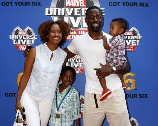 July 8, 2017 - Los Angeles, CA, USA - LOS ANGELES - JUL 8: Ryan Michelle Bathe, Sterling K Brown, Sons at the Marvel Universe Live Red Carpet at the Staples Center on July 8, 2017 in Los Angeles, CA Los Angeles USA - ZUMAb170 20170708_zap_b170_023 Copyright: xKayxBlakex