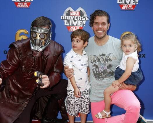July 8, 2017 - Los Angeles, CA, USA - LOS ANGELES - JUL 8: Star-Lord, Mario Lavandeira, Perez Hilton, Mia Lavandeira at the Marvel Universe Live Red Carpet at the Staples Center on July 8, 2017 in Los Angeles, CA Los Angeles USA - ZUMAb170 20170708_zap_b170_033 Copyright: xKayxBlakex