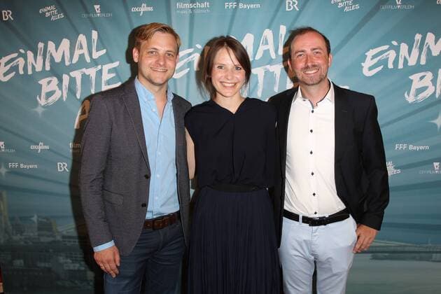 Torben Maas (Produzent), Helena Hufnagel (Regiesseurin), Christian Fuellmich (Produzent), Filmpremiere EINMAL BITTE ALLES im Kino am Sendlinger Tor in Muenchen am 10.07.2017