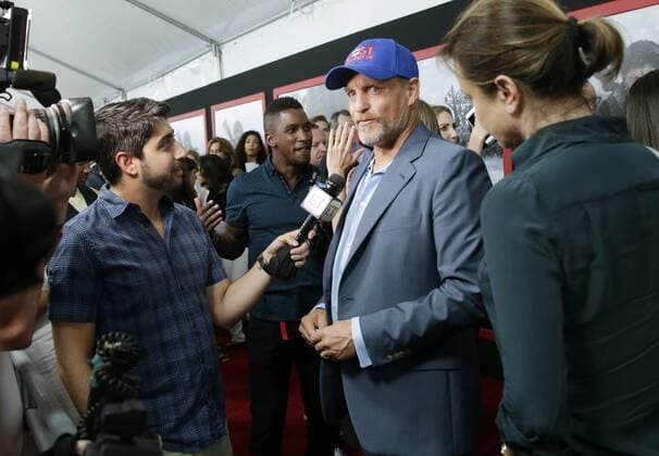 Woody Harrelson arrives on the red carpet at War for the Planet Of The Apes premiere at SVA Theater on July 10, 2017 in New York City.  NYP20170710112 JOHNxANGELILLO