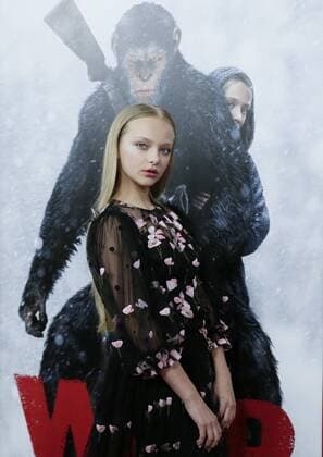 Amiah Miller arrives on the red carpet at War for the Planet Of The Apes premiere at SVA Theater on July 10, 2017 in New York City.  NYP20170710103 JOHNxANGELILLO