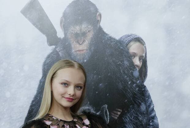 Amiah Miller arrives on the red carpet at War for the Planet Of The Apes premiere at SVA Theater on July 10, 2017 in New York City.  NYP20170710105 JOHNxANGELILLO
