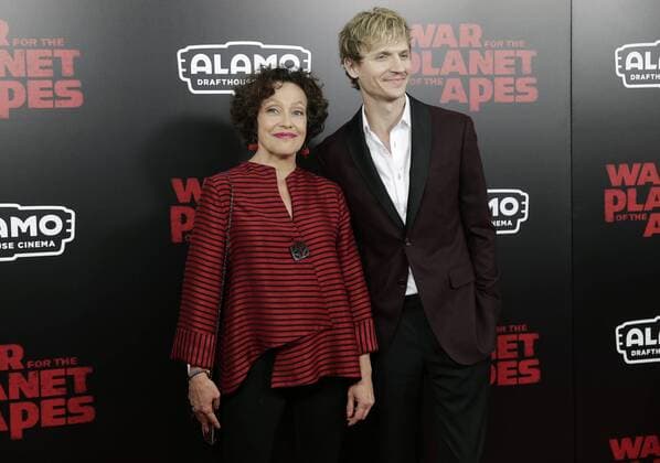 Chad Rook and Karin Konoval arrive on the red carpet at War for the Planet Of The Apes premiere at SVA Theater on July 10, 2017 in New York City.  NYP20170710130 JOHNxANGELILLO