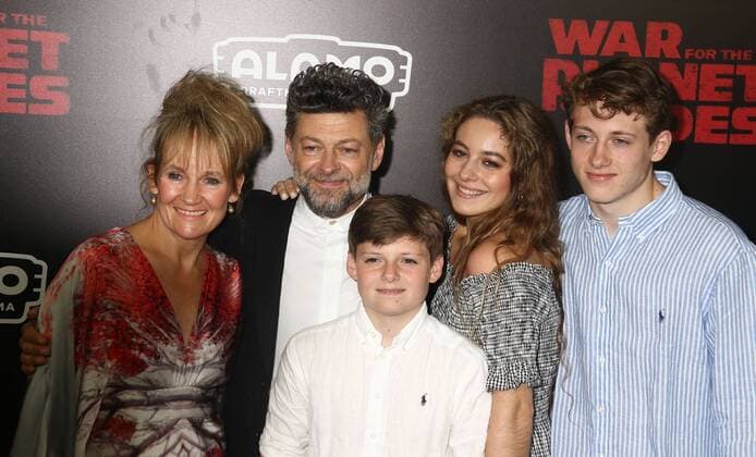 July 10, 2017 - New York, New York, U.S. - Actor ANDY SERKIS and his family attend the New York premiere of War for the Planet of the Apes held at SVA Theatre, New York U.S. - ZUMAk03_ 20170710_zaf_k03_040 Copyright: xNancyxKaszermanx