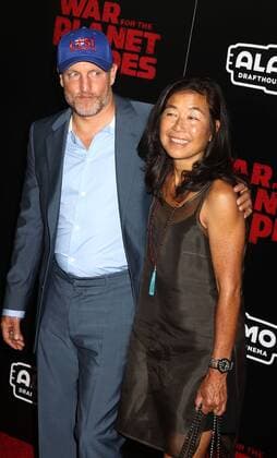 July 10, 2017 - New York, New York, U.S. - Actor WOODY HARRELSON and LAURA LOUIE attend the New York premiere of War for the Planet of the Apes held at SVA Theatre, New York U.S. - ZUMAk03_ 20170710_zaf_k03_089 Copyright: xNancyxKaszermanx