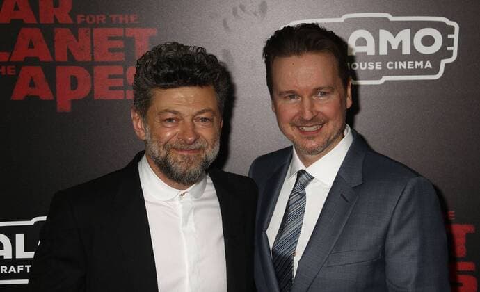 July 10, 2017 - New York, New York, U.S. - Actor ANDY SERKIS and director MATT REEVES attend the New York premiere of War for the Planet of the Apes held at SVA Theatre, New York U.S. - ZUMAk03_ 20170710_zaf_k03_111 Copyright: xNancyxKaszermanx