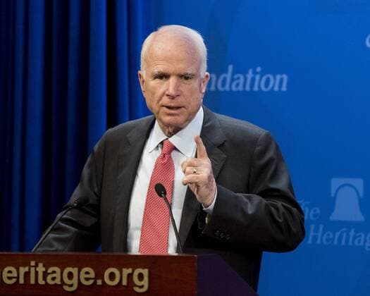 July 11, 2017 - Washington, DC, U.S - Senator John McCain at the Heritage Foundation in Washington, DC on July 11, 2017. Washington U.S. - ZUMAb161 20170711_zap_b161_016 Copyright: xMichaelxBrochsteinx