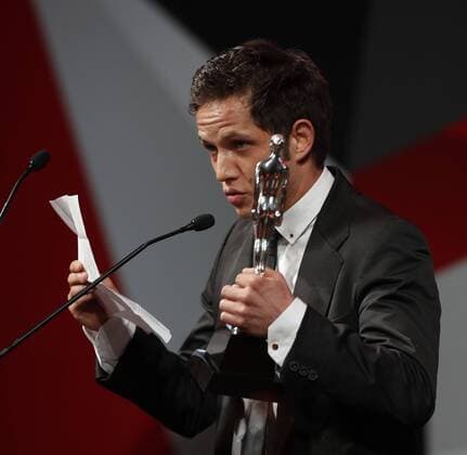 Mexican actor Adrian Ladron speaks after receiving the Ariel award for best actor for the movie La 4ta Compania during the 59th edition of the Ariel 2017 Awards, held at the Palacio de Bellas Artes of Mexico City, Mexico, 11 July 2017. 59th Edition of the Ariel Awards in Mexico !ACHTUNG: NUR REDAKTIONELLE NUTZUNG!  Copyright: xJorgexNunezx MEX43 20170712-636354411175654322