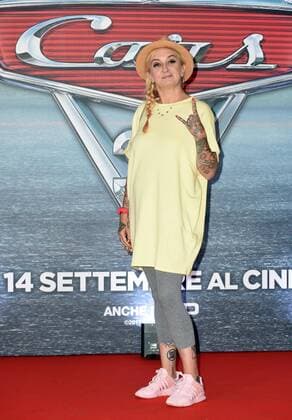 Foto IPP Gioia Botteghi Roma 12 07 2017 presentazione del film di animazione Cars 3 nella foto la deejay La Pina (orsola branzi) doppiatrice della versione italiana  0