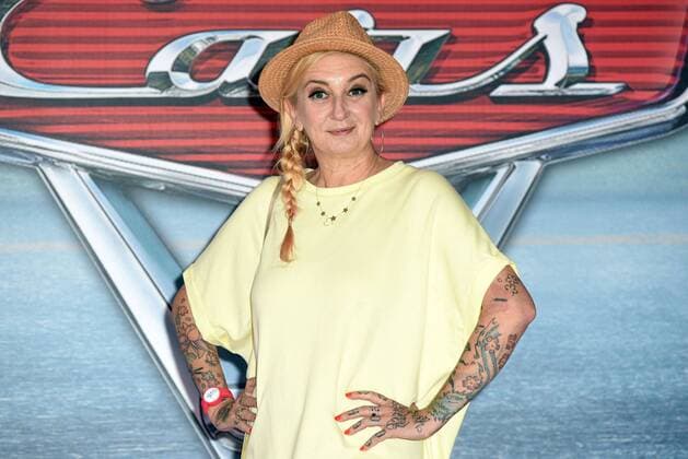 Foto IPP Gioia Botteghi Roma 12 07 2017 presentazione del film di animazione Cars 3 nella foto la deejay La Pina (orsola branzi) doppiatrice della versione italiana  0