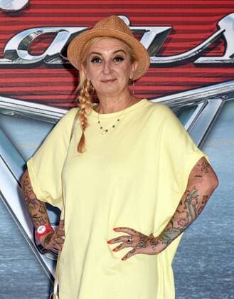 Foto IPP Gioia Botteghi Roma 12 07 2017 presentazione del film di animazione Cars 3 nella foto la deejay La Pina (orsola branzi) doppiatrice della versione italiana  0