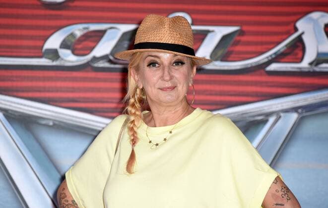 Foto IPP Gioia Botteghi Roma 12 07 2017 presentazione del film di animazione Cars 3 nella foto la deejay La Pina (orsola branzi) doppiatrice della versione italiana  0