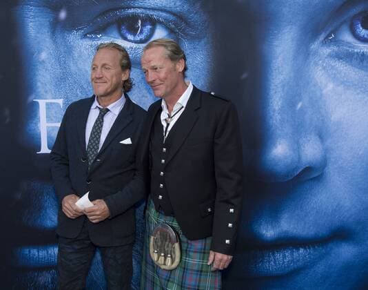 July 12, 2017 - Los Angeles, California, U.S - Actors Jerome Flynn, left, and Iain Glen attend the premiere of HBO s Game Of Thrones season 7 at Walt Disney Concert Hall on July 12, 2017 in Los Angeles, California. Los Angeles U.S. - ZUMAg199 20170712_zap_g199_077 Copyright: xMichaelxGouldingx