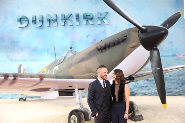 . 13 07 2017. London, United Kingdom. Tom Hardy and partner arriving at the world premiere of Dunkirk in London  xStephenxLockx xi-Imagesx IIM-15563-0007