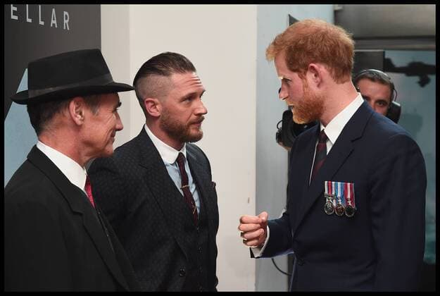 . 13 07 2017. London, United Kingdom. Prince Harry Dunkirk veterans. Prince Harry (R) and actors Mark Rylance (L) and Tom Hardy (C) attend the Dunkirk World Premiere at Odeon Leicester Square on July 13, 2017 in London, England  xi-Imagesx xPoolx IIM-15567-0013