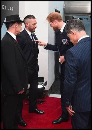 . 13 07 2017. London, United Kingdom. Prince Harry Dunkirk veterans. Prince Harry (R) and actors Mark Rylance (L) and Tom Hardy (C) attend the Dunkirk World Premiere at Odeon Leicester Square on July 13, 2017 in London, England  xi-Imagesx xPoolx IIM-15567-0014
