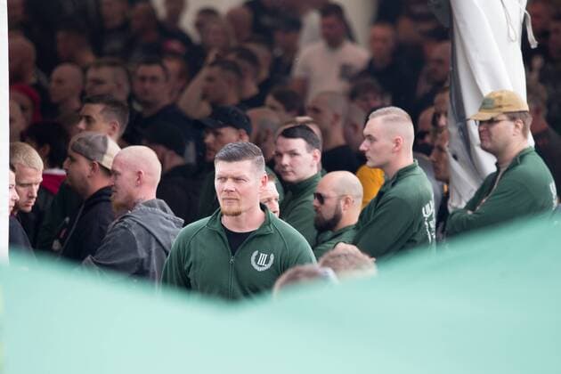 15.07.2017 - Rock gegen Überfremdung - Matthias Fischer, Redner vom III. Weg -Neonazis um Tommy Frenck veranstalten im thüringischen Themar ein Rechtsrockkonzert mit über 5000 Teilnehmerinnen und Teilnehmern. Besucher trugen offen neonazistische Symbolik. Angekündigt waren Bands wie öDie Lunikoff Verschwörung˜, öSleipnir˜ und öStahlgewitter˜. Copyright: xMichaelxTrammerx