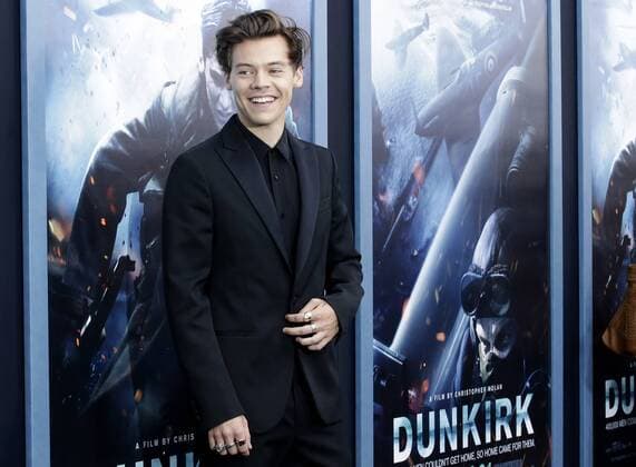 Harry Styles arrives on the red carpet at the DUNKIRK New York Premiere on July 18, 2017 in New York City.  NYP20170718133 JOHNxANGELILLO
