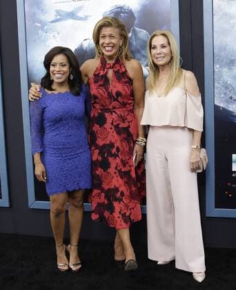 Chanel Jones, Hoda Kotb and Kathy Lee Gifford arrive on the red carpet at the DUNKIRK New York Premiere on July 18, 2017 in New York City.  NYP20170718102 JOHNxANGELILLO