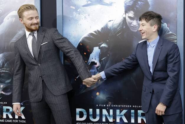 Barry Keoghan and Jack Lowden arrive on the red carpet at the DUNKIRK New York Premiere on July 18, 2017 in New York City.  NYP20170718114 JOHNxANGELILLO