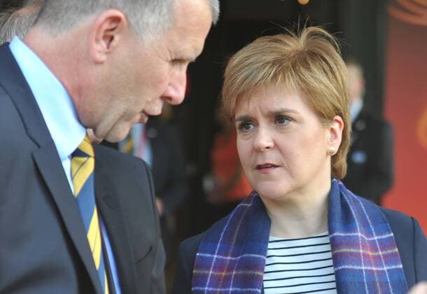 Womens Europeans England vs Scotland Utrecht 19th July 2017 Womens Europeans England vs Scotland Scottish first minister Nicola Sturgeon arrives at the stadium before the game. Seen talking to the Chief executive of the Scottish FA Stewart Regan. 