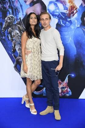 Constantin von Jascheroff mit Freundin Haleh Esbak bei der Deutschlandpremiere des Kinofilms Valerian - Die Stadt der tausend Planeten im CineStar Sony Center am Potsdamer Platz in Berlin am 19.07.2017