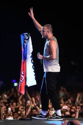 Singer Dan Reynolds of the US music band Imagine Dragons performs during the first day of the Colours of Ostrava music festival in Ostrava, Czech Republic, on July 19, 2017. (CTKxPhoto JaroslavxOzana) CTKPhotoP201707200200501  jao 22