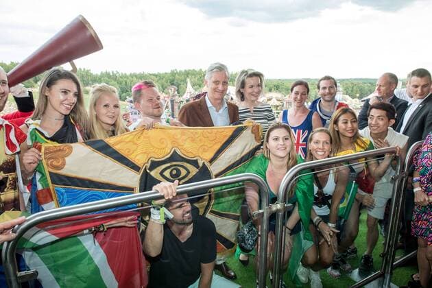 King Philippe - Filip of Belgium and Queen Mathilde of Belgium pictured during a visit at the Tomorrowland music festival, Friday 21 July 2017. The 13th edition of Tomorrowland electronic music festival takes place at the De Schorre terrain in Boom from 20 to 23 July 2017 and from 27 to 30 July 2017.  POOLxDANNYxGYS 05136151