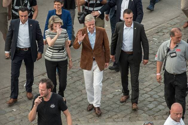 King Philippe - Filip of Belgium and Queen Mathilde of Belgium pictured during a visit at the Tomorrowland music festival, Friday 21 July 2017. The 13th edition of Tomorrowland electronic music festival takes place at the De Schorre terrain in Boom from 20 to 23 July 2017 and from 27 to 30 July 2017.  POOLxDANNYxGYS 05136155