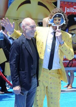 July 23, 2017 - Hollywood, California, U.S. - Sir Patrick Stewart, T.J. Miller attends The Los Angeles Premiere of The Emoji Movie held at the Regency Village Theater in Westwood, California on July 23, 2017. 2017 Hollywood U.S. - ZUMAl86_ 20170723_zaf_l86_125 Copyright: xDavexLongendykex