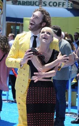 July 23, 2017 - Hollywood, California, U.S. - T.J. Miller, Anna Faris attends The Los Angeles Premiere of The Emoji Movie held at the Regency Village Theater in Westwood, California on July 23, 2017. 2017 Hollywood U.S. - ZUMAl86_ 20170723_zaf_l86_082 Copyright: xDavexLongendykex
