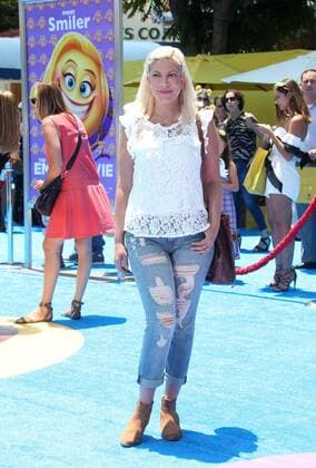July 23, 2017 - Westwood, U.S. - 23 July 2017 - Westwood, California - Tori Spelling. The Emoji Movie World Premiere held at Regency Village Theatre. Photo Credit: AdMedia Westwood U.S. - ZUMAa123 20170723_zaa_a123_512 Copyright: xF.xSadoux