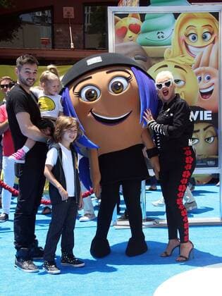July 23, 2017 - Westwood, U.S. - 23 July 2017 - Westwood, California - Christina Aguilera, Matthew Rutler, Max Liron Bratman and Summer Rain Rutler. The Emoji Movie World Premiere held at Regency Village Theatre. Photo Credit: AdMedia Westwood U.S. - ZUMAa123 20170723_zaa_a123_601 Copyright: xF.xSadoux