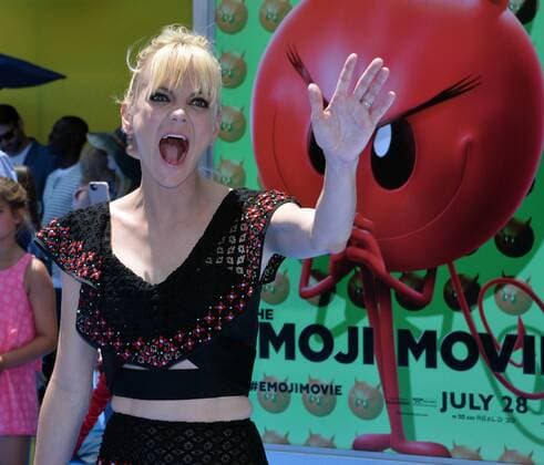 Cast member Anna Faris , the voice of Jailbreak in the animated motion picture comedy The Emoji Movie attends the premiere of the film at the Regency Village Theatre in the Westwood section of Los Angeles on July 23, 2017. Storyline: Gene, a multi-expressional emoji, sets out on a journey to become a normal emoji.  LAP2017072303 JIMxRUYMEN