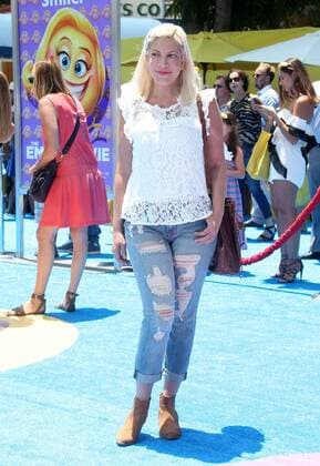 July 23, 2017 - Westwood, U.S. - 23 July 2017 - Westwood, California - Tori Spelling. The Emoji Movie World Premiere held at Regency Village Theatre. Photo Credit: AdMedia Westwood U.S. - ZUMAa123 20170723_zaa_a123_521 Copyright: xF.xSadoux