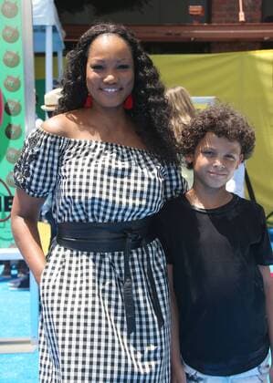 July 23, 2017 - Westwood, U.S. - 23 July 2017 - Westwood, California - Garcelle Beauvais, Jax Joseph Nilon. The Emoji Movie World Premiere held at Regency Village Theatre. Photo Credit: AdMedia Westwood U.S. - ZUMAa123 20170723_zaa_a123_495 Copyright: xF.xSadoux