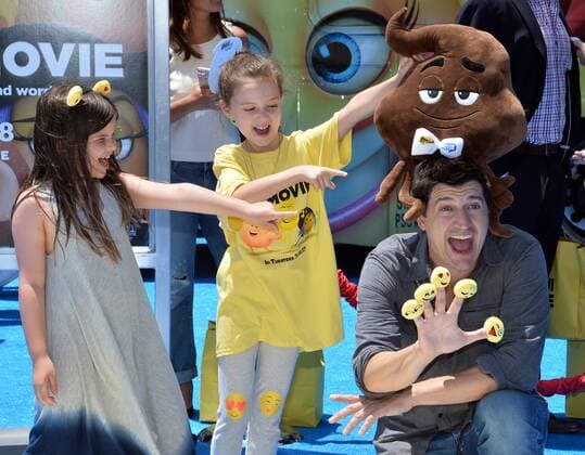 Actor Ken Marino and guests attend the premiere of the animated motion picture comedy The Emoji Movie at the Regency Village Theatre in the Westwood section of Los Angeles on July 23, 2017. Storyline: Gene, a multi-expressional emoji, sets out on a journey to become a normal emoji.  LAP2017072345 JIMxRUYMEN