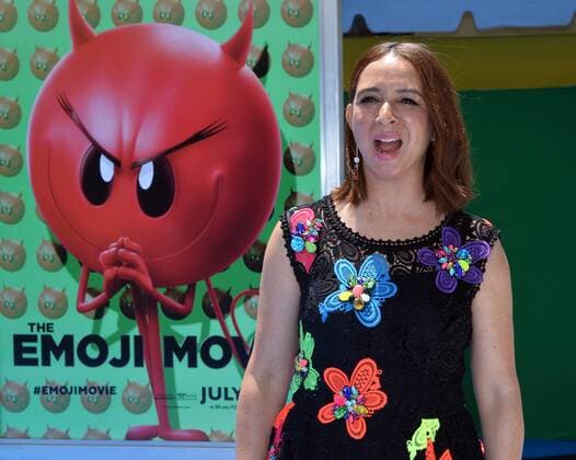 Cast member Maya Rudolph, the voice of Smiler in the animated motion picture comedy The Emoji Movie attends the premiere of the film at the Regency Village Theatre in the Westwood section of Los Angeles on July 23, 2017. Storyline: Gene, a multi-expressional emoji, sets out on a journey to become a normal emoji.  LAP2017072374 JIMxRUYMEN