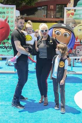 Christina Aguilera mit ihrem Partner Matthew Rutler und den Kindern Sohn Max Liron Bratman und Tochter Summer Rain Rutler bei der The Emoji Movie Film Premiere am 23.07.2017 in Westwood, Los Angeles The Emoji Movie Film Premiere in Westwood, Los Angeles, 2017 