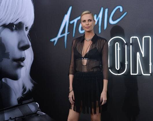 Cast member Charlize Theron attends the premiere of the motion picture spy thriller Atomic Blonde at The Theatre at the Ace Hotel in downtown Los Angeles on July 24, 2017. Storyline: An undercover MI6 agent is sent to Berlin during the Cold War to investigate the murder of a fellow agent and recover a missing list of double agents.  LAP2107072402 JIMxRUYMEN
