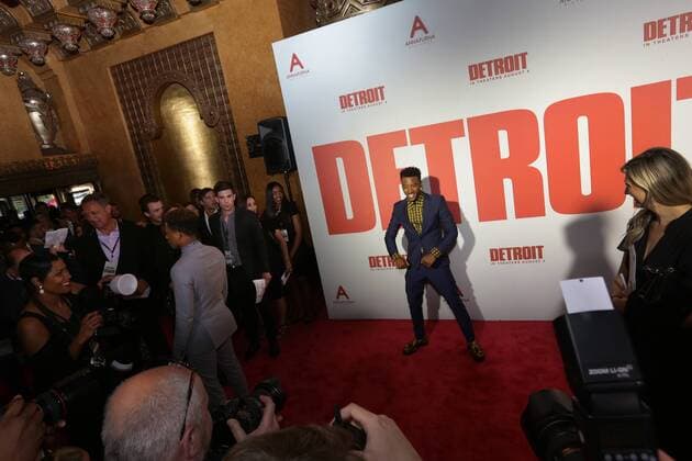 July 25, 2017 - Detroit, MI, USA - Algee Smith poses for photographers on the red carpet for the world premiere of her movie, Detroit at the Fox Theatre in Detroit on Tuesday, July 25, 2017. Detroit USA - ZUMAm67_ 20170725_zaf_m67_032 Copyright: xRomainxBlanquartx