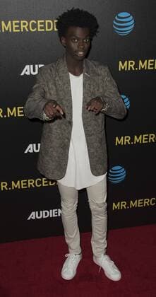 July 25, 2017 - Beverly Hills, California, U.S - Tim Johnson Jr. The cast of AT&T AUDIENCE Networks Ã’Mr. MercedesO, adapted from the original novel by Stephen King, walked the red carpet before viewing this year s screening at the Beverly Hilton Garden. The dramatic series follows a serial killer as he taunts a retired police detective leading the ex-cop to undertake a private investigation before the killer can strike again. The dramatic suspense thriller is set to premiere on the Audience Network on August 9, 2017. Beverly Hills U.S. - ZUMAb102 20170725_zaf_b102_027 Copyright: xDavidxBrox